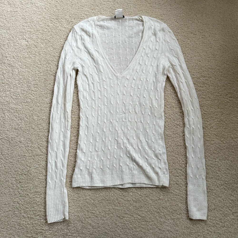 Vintage JCrew cable knit linen sweater